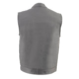 Milwaukee Leather MLM3514 Men's Black “Cool-Tec” Naked Leather Vest - Club Style Dual Closure Motorcycle Rider Vest