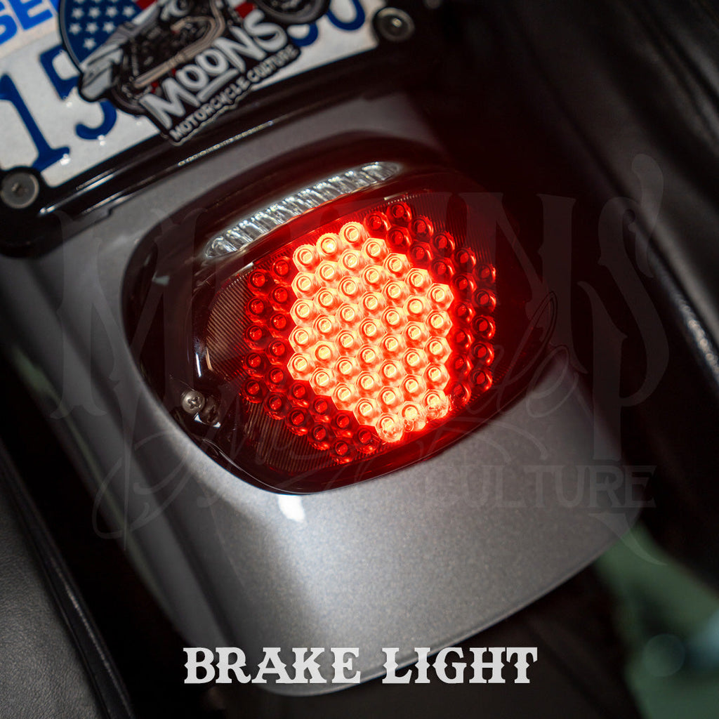 Custom Dynamics Low Profile LED Tail Light For Harley W/ OEM Squareback Taillight Smoke
