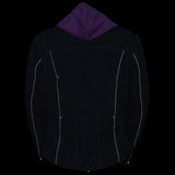 Milwaukee Leather MPL1967 Women's 3/4 Hooded Black and Purple Textile Jacket with Reflective Tribal Detail