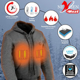 Nexgen Heat NXL2713SET Women 'Heated' Front Zipper Black Hoodie Jacket for Outdoor Activities  w/ Battery Pack