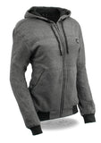 Nexgen Heat MPL2713SET Women Grey 'Heated' Front Zipper Fiery Hoodie Jacket for Outdoor Activities w/ Battery Pack