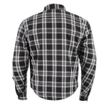 Milwaukee Leather MPM1646 Men's Plaid Flannel Biker Shirt with CE Approved Armor - Reinforced w/ Aramid Fiber