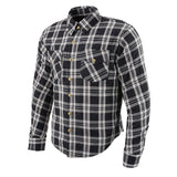 Milwaukee Leather MPM1646 Men's Plaid Flannel Biker Shirt with CE Approved Armor - Reinforced w/ Aramid Fiber