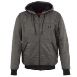 Nexgen Heat MPM1713SET Men's “Fiery’’ Heated Hoodie - Grey Zipper Front Sweatshirt Jacket for Winter w/Battery Pack