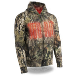 Nexgen Heat MPM1776SET Men's Camouflaged Heated Zipper Hoodies - Warming Camo Hoodie for Hunting w/ Battery