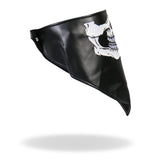 Hot Leathers NWL1004 Black Leather Skull Neck Warmer with Fleece Lining