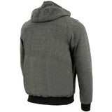 Nexgen Heat MPM1713SET Men's “Fiery’’ Heated Hoodie - Grey Zipper Front Sweatshirt Jacket for Winter w/Battery Pack