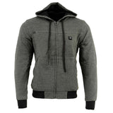 Nexgen Heat MPM1713SET Men's “Fiery’’ Heated Hoodie - Grey Zipper Front Sweatshirt Jacket for Winter w/Battery Pack