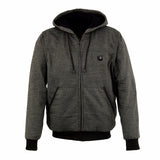 Nexgen Heat MPM1717DUAL Technology Men's “Fiery’’ Heated Hoodie - Grey Sweatshirt Jacket for Winter w/ Battery Pack