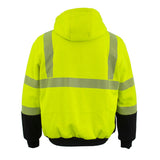 Nexgen Heat NXM1773SET Men's Heated High Visibility Work Hoodie, Neon Green Hi Vis Reflective Hoodie w/ Battery