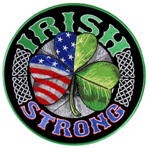 Hot Leathers Irish Strong Shamrock Flag 9"X9" Circle Patch PPA8037