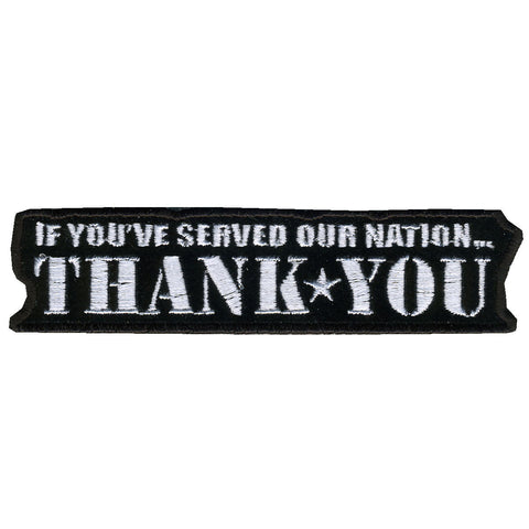 Hot Leathers If You Served...Thank You 4" x 1" Patch