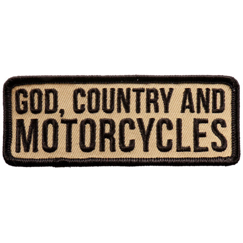 Hot Leathers God Country and Motorcycle 4"x2" Patch