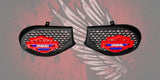 23.5+ Harley inner 3D 250 Anniversary speakers grill covers set