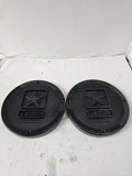 A set of Army speakers grill covers