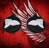 97-25+ Touring 3D tattered flag speakers grill covers set