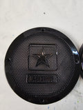A set of Army speakers grill covers