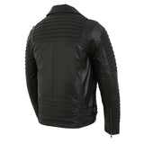 Milwaukee Leather SFM1885 Men's Black Leather Fashion Jacket with Piping Design