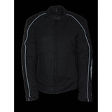 Milwaukee Leather SH1954 Women's Black and Red Textile Jacket with Stud and Wings Detailing