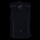 Milwaukee Leather SH1955 Ladies Black Textile Vest with Wing Embroidery