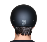 DOT Approved Daytona Motorcycle Half Face Helmet - Skull Cap Graphics for Men & Women, Scooters, ATVs, UTVs & Choppers - W/ Live Fast