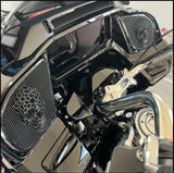 98-2024+ Road Glide 3D webbed Skull speakers grill covers set