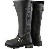 Xelement X93009 Women's 'Myna' Black Performance Knee High-Tall Leather Motorcycle Boots