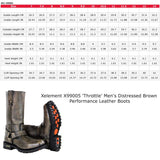 Xelement X99005 Men's Throttle Distressed Brown Motorcycle Performance Leather Boots