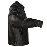 Xelement XSPR105 Men's 'The Racer' Black Leather Armored and Vented Motorcycle Biker Rider Racing Jacket