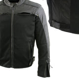 Xelement XS11001 Men's ‘Chaos’ Black Motorcycle Perforated Leather and Mesh Armored Jacket