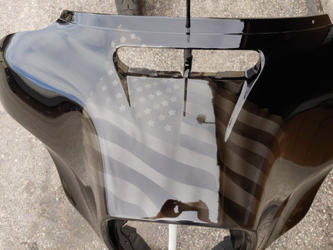 Fairing Ghosted tattered American flag