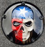 Texas flag gloss black background Harley Derby Cover