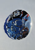 3D skull stretching on Chrome Harley touring fuel door 08+