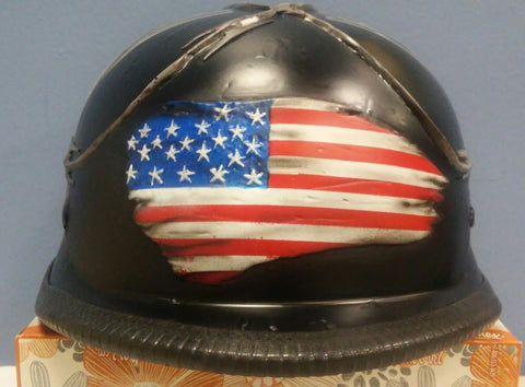 tattered american flag helmet