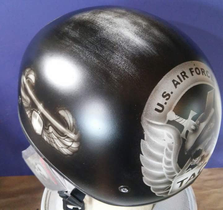Harley Air Force themed helmet – Brock Black Customs Harley Air Force themed helmet – Brock Black Customs