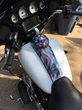 Harley console with American flag