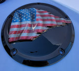 Harley Davidson tattered and worn American flag set