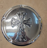 Chrom Derby Deckel mit keltischem Kreuz