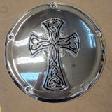 Chrom Derby Deckel mit keltischem Kreuz