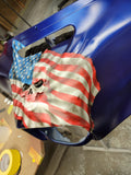 3D Totenkopf Verkleidung Batwing mit amerikanischer Flagge