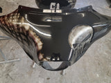 Harley fairing with recessed Punisher with American flag