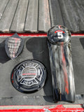 Harley firefighter themes American flag console
