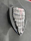 3D tattered American flag firefighter themed Harley horn cover
