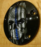 Thin Blue line American flag skull harley points cover