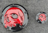 3D red skull derby clutch cover