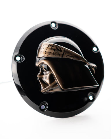 darth vader motorcycle helmet cover Darth Vader derby cover and deathstar points cover – Brock Black Customs
