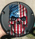 3D Skull full color and textured background Harley derby cover