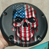 3D Skull full color and textured background Harley derby cover