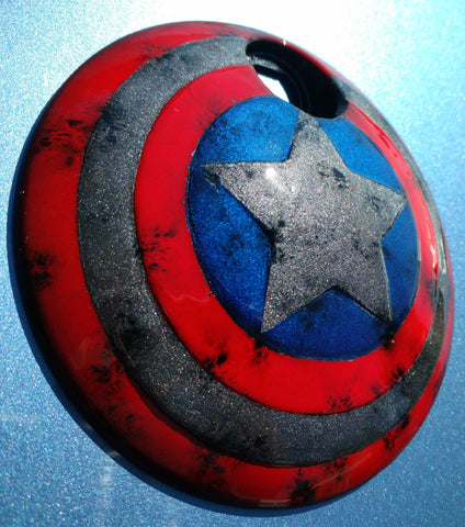 Harley fuel door with Captain America shield