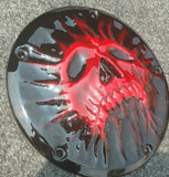 Harley skull scarlet red clutch cover